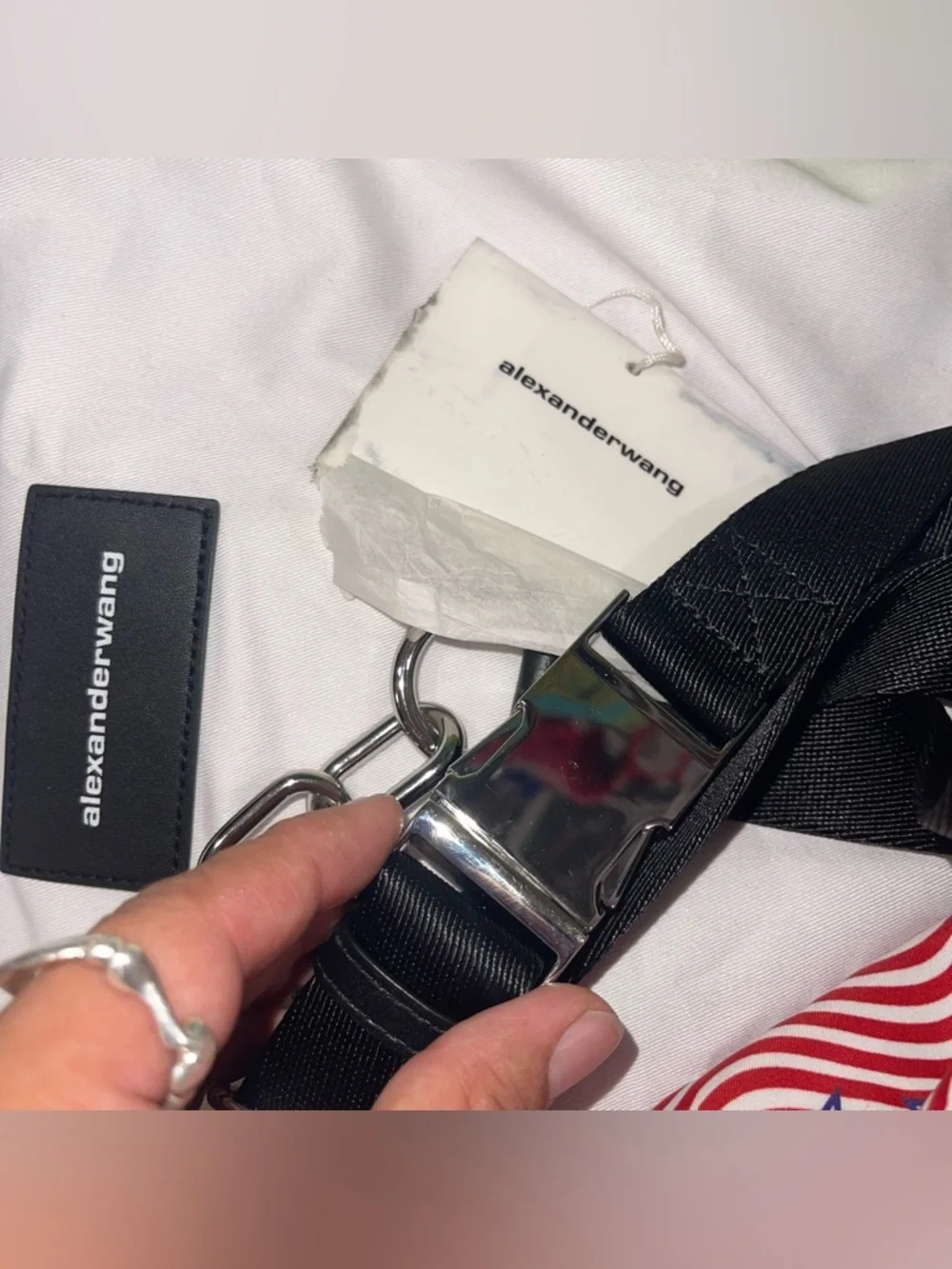 ALEXANDER WANG Attica Mini Fanny Crossbody Stars Stripes Nylon Bag NWT